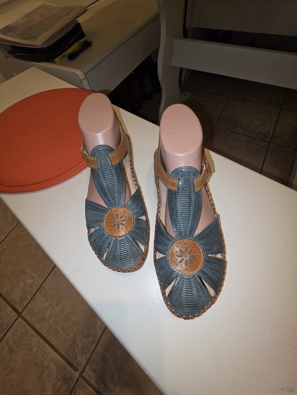 NWOB PIKOLINO 'Puerto Vallarta' Turquoise/Tan Flats 9.5-10/40 NEW!